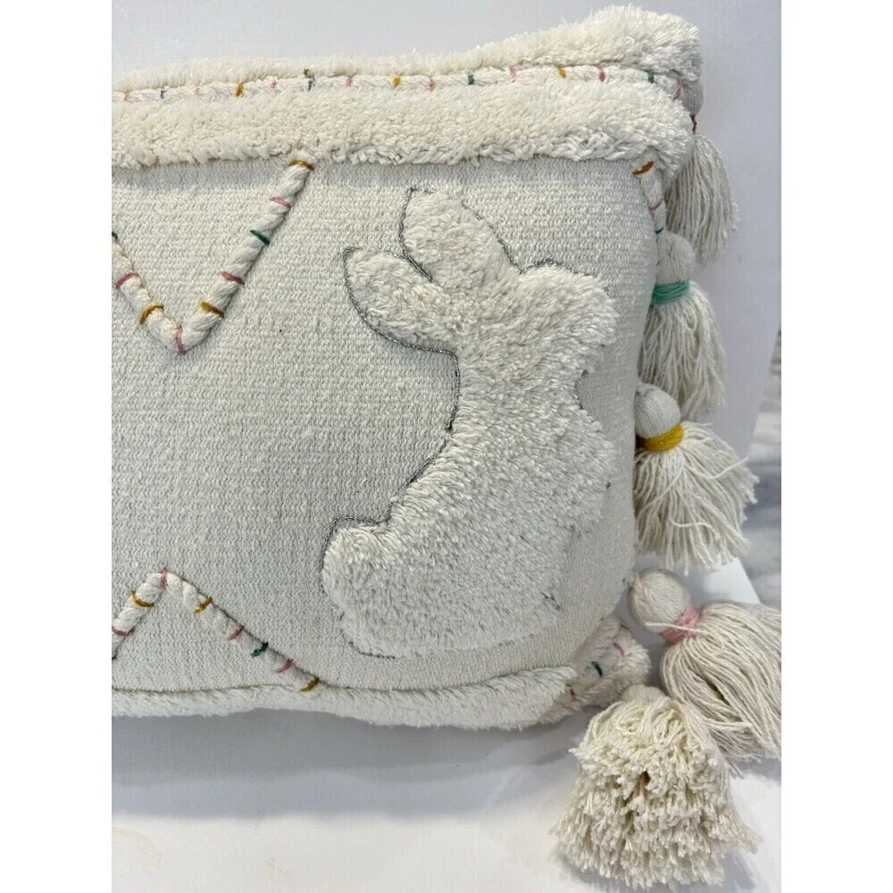 Chenille Rabbit Easter Bunny Pillow Décor Country Cottage  24